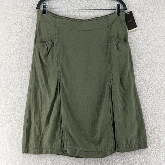 Merona Dresses & Skirts - Women's Knee Length Skirt Size 8 100% Linen Y2K Boho Hippie Lightweight NWT